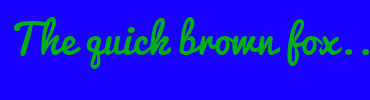 Image with Font Color 00AE14 and Background Color 1A00FF